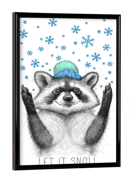 Poster mit schwarzem Rahmen "Let it snow 4" artboxONE - Natur,Tiere,Fashion