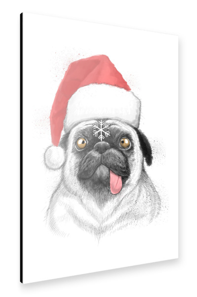 Alu-Dibond "Сhristmas pug" 30x20 cm artboxONE