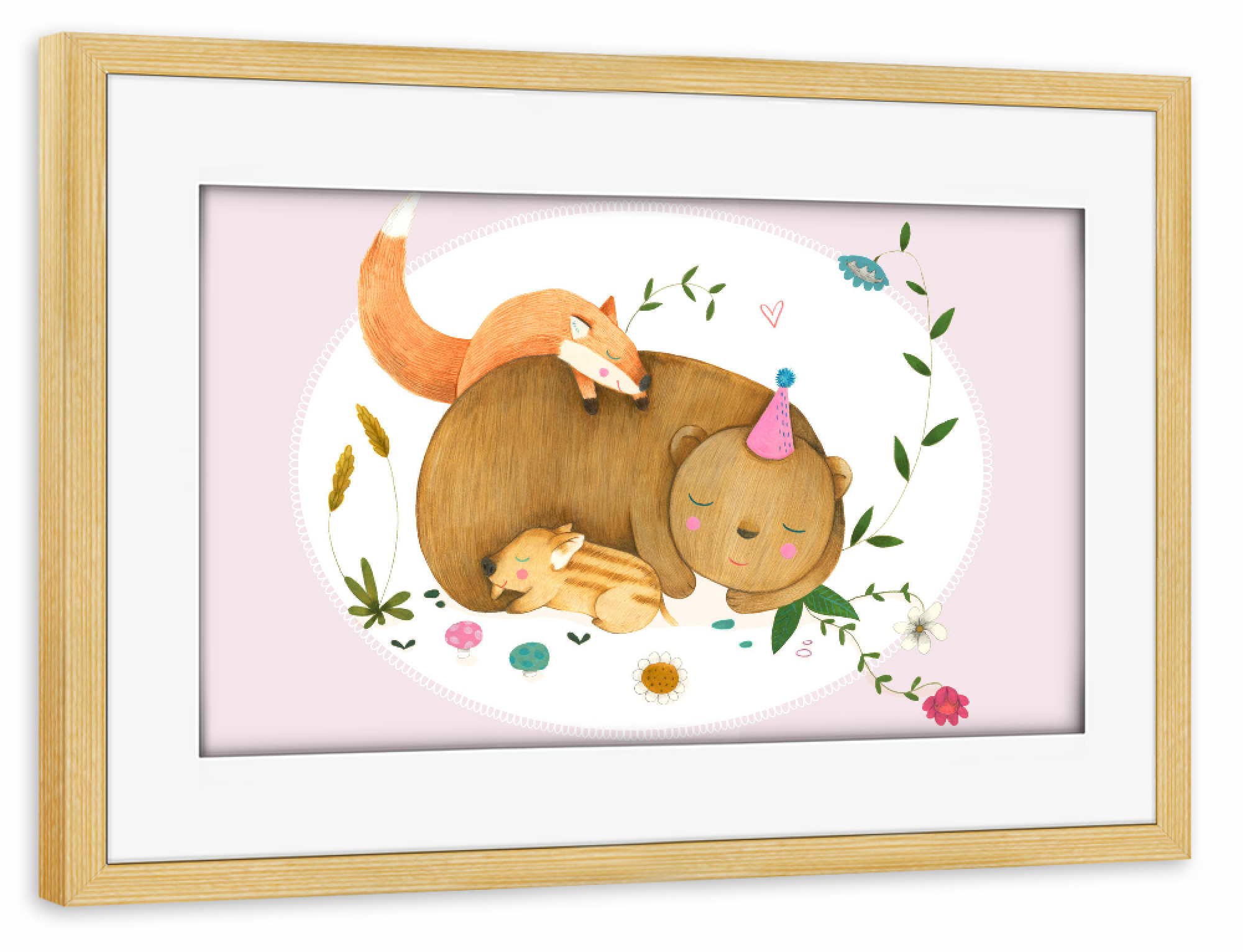 Poster mit Rahmen kiefer "Forest Friends" artboxONE - Für Kinder,Tiere,Liebe