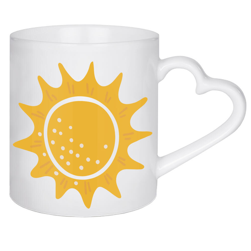 Herztasse "Babysonne zum Ausdrucken" artboxONE - Für Kinder - Sonne,Sonnenschein,Kunst,Abstrakt,Boho,Digital,Baby,Kind,Kinder,Kinder,Baby sun