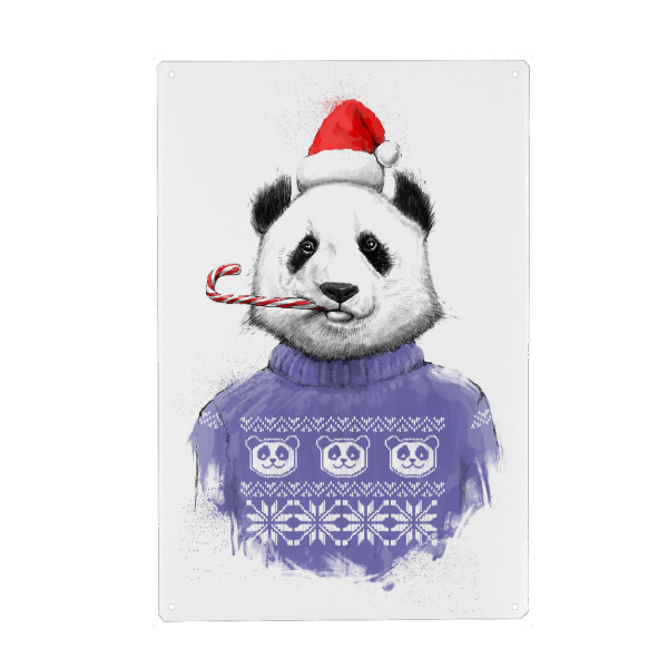 Holzbild "Christmas panda" artboxONE - Tiere,Fashion,Weihnachten