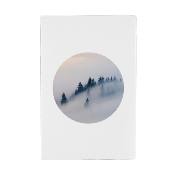 Metall Poster "Forest With Mist" artboxONE - Natur