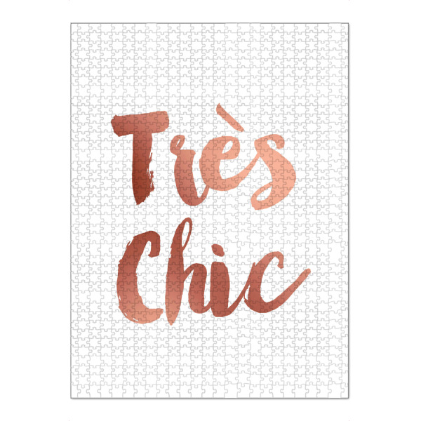 Puzzle Ravensburger "Tres Chic" artboxONE - Typografie - Res chic,Rose gold,Typography,Französisch,Wie schön,Rosegold - Bild res Chic