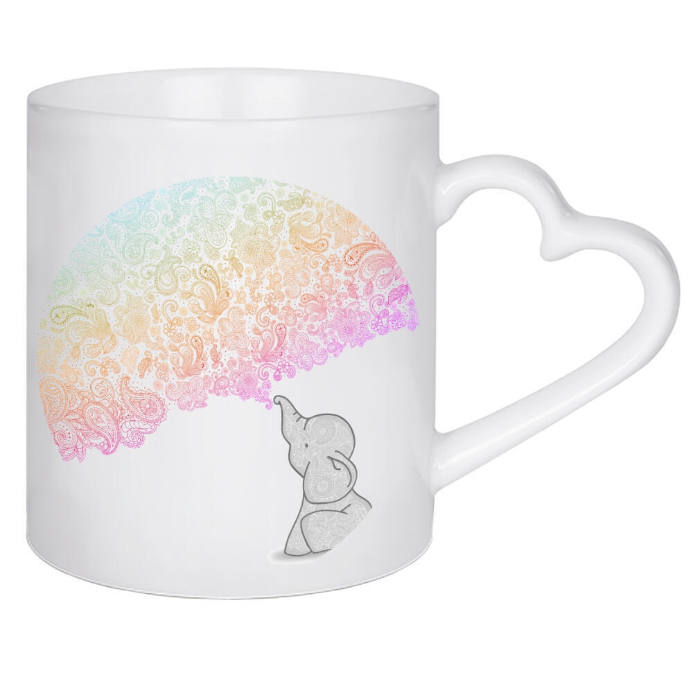 Herztasse "Stammes ausatmen" artboxONE - Natur,Für Kinder,Tiere,Abstrakt - Elefant,Natur,Stammes-,Mandala,Zen,Yoga,Paisley,Kinder,Kinderzimmer
