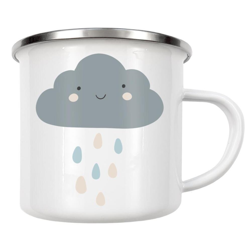 Emaille Tasse "Boho-Babywolkenkunst" artboxONE - Für Kinder - Wolke,Abstrakt,Kunst,Baby wolke,Baby,Kind,Kinder,Kind,Glücklich wolke,Glücklich