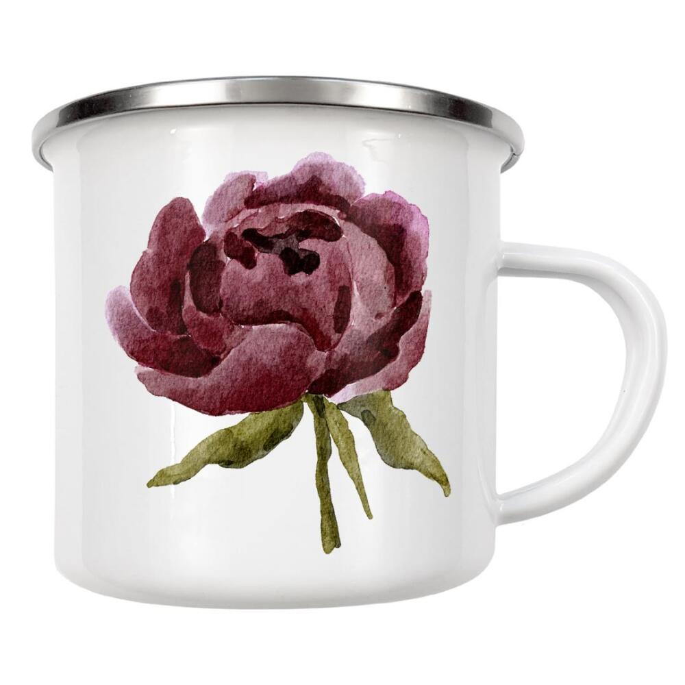 Emaille Tasse "Lila Pfingstrosenblumenkunst" artboxONE - Floral