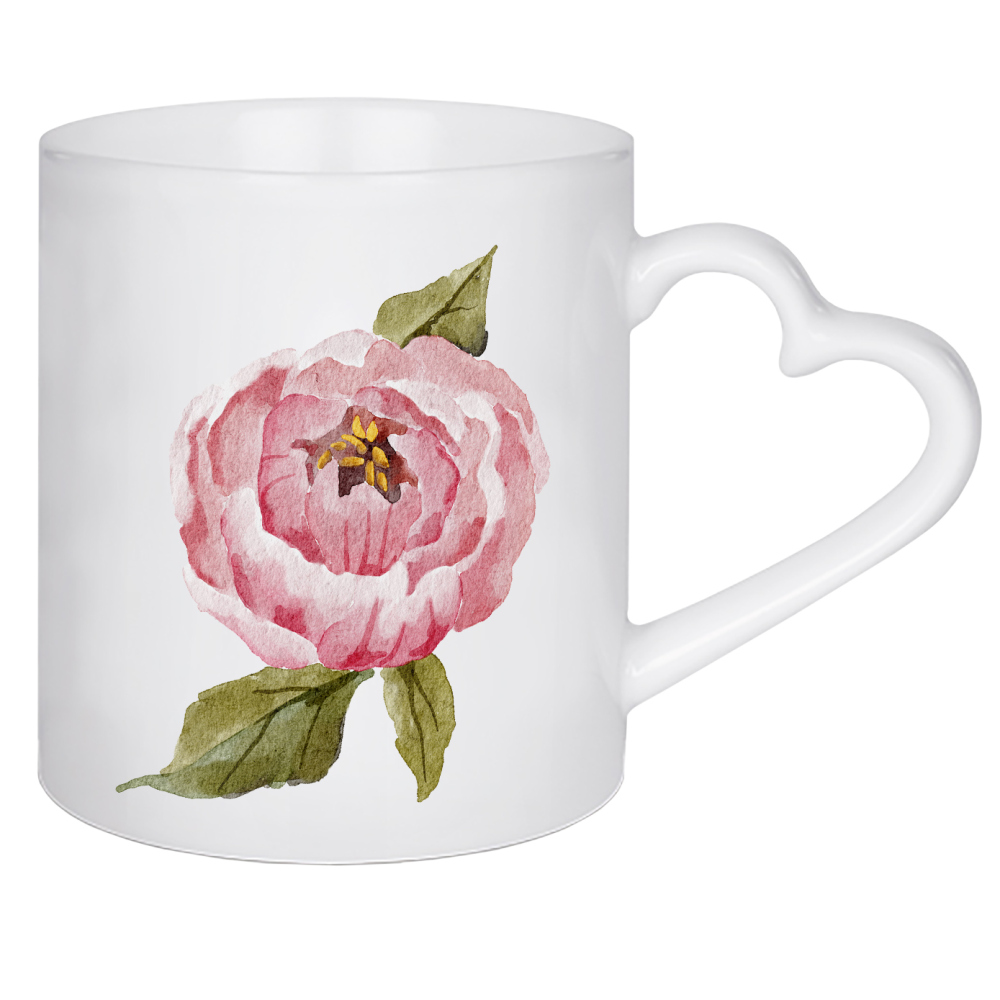 Herztasse "Rosa Pfingstrosenblumenkunst" artboxONE - Floral