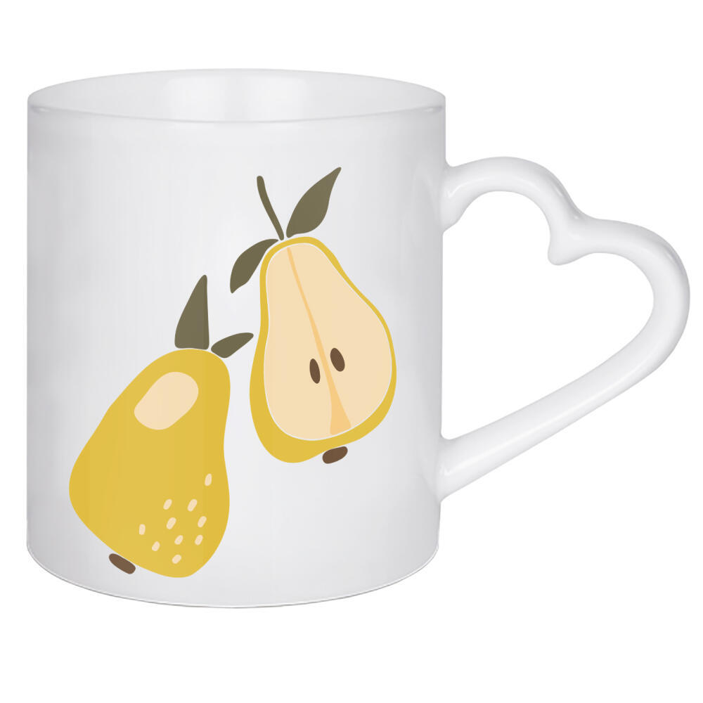 Herztasse "Boho Birnenfrucht" artboxONE - Essen & Trinken / Obst & Gemüse - Birne,Boho,Digital,Sommer,Obst,Kunst,Lebensmittel,Boho obst,Illustration