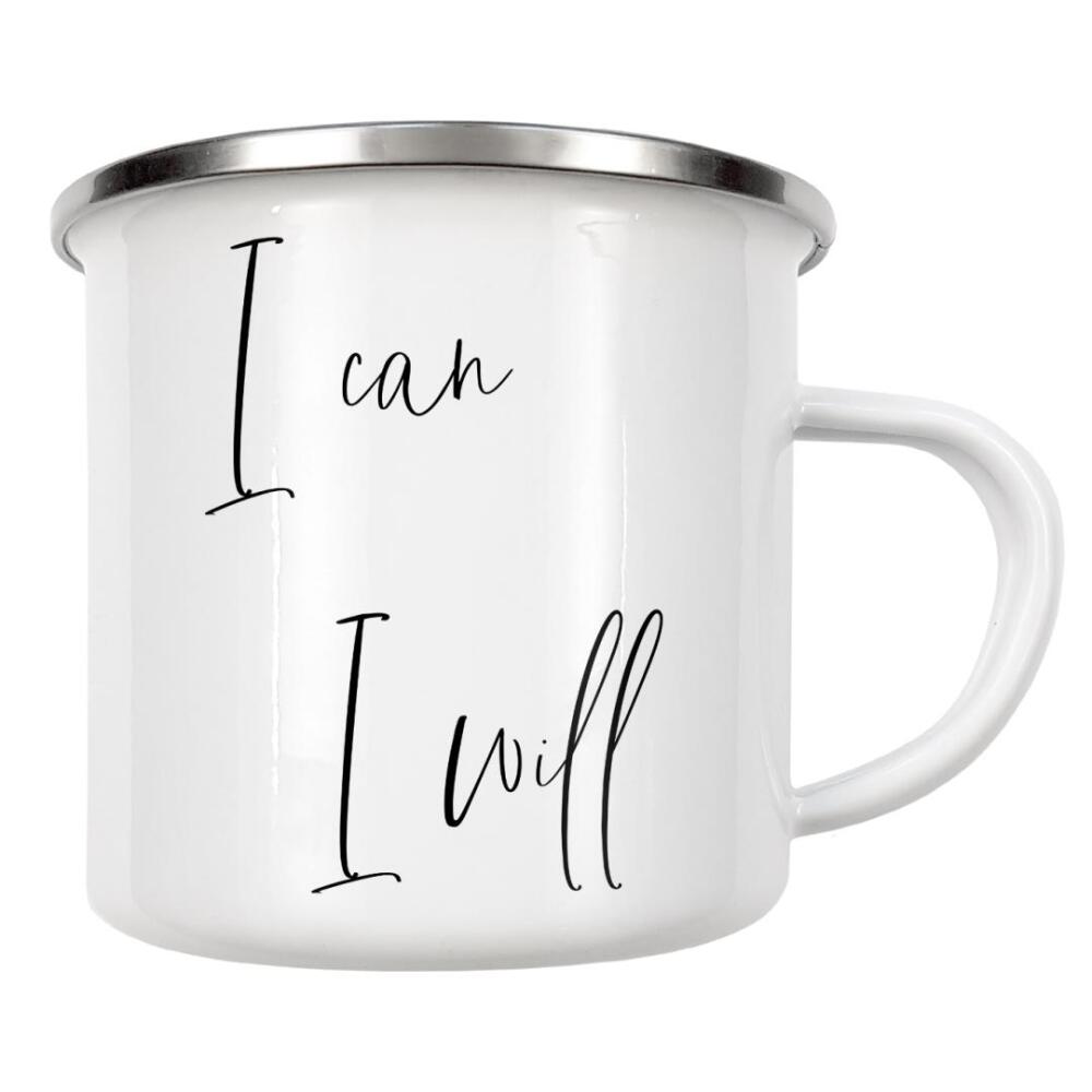 Emaille Tasse "Ich kann & Ich will" artboxONE - Typografie