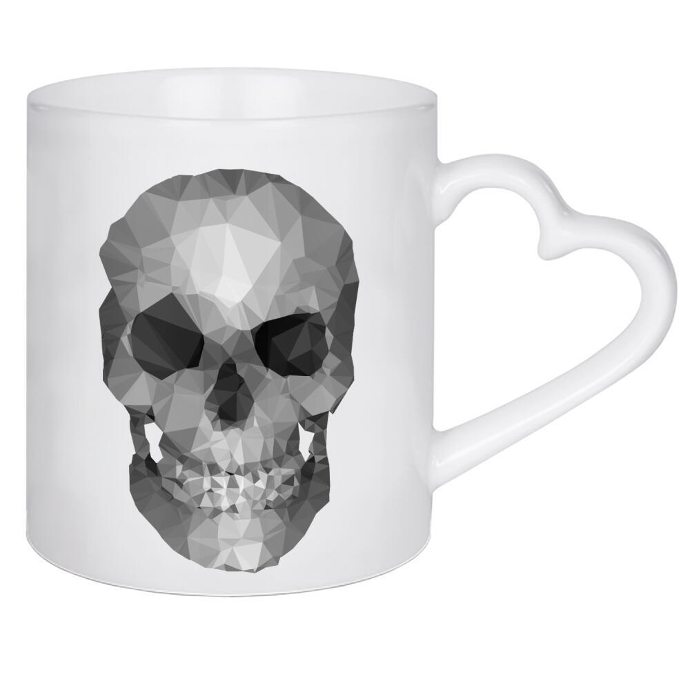 Herztasse "Polygons skull black" artboxONE - Geometrie