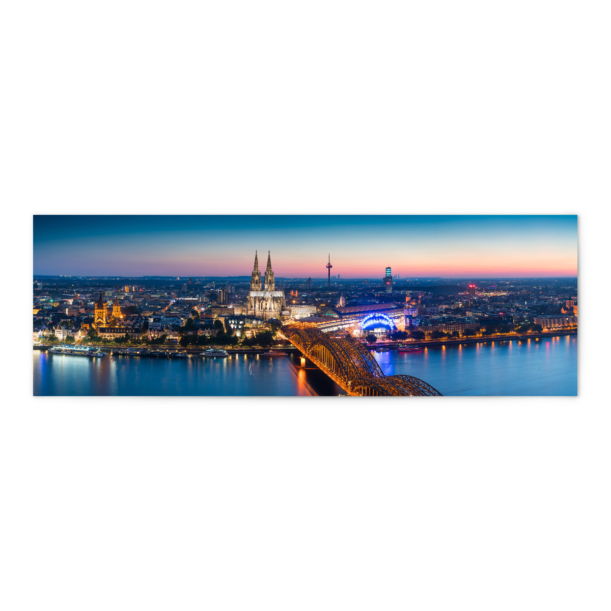Koln Nacht Sunset Panorama Als Poster Bei Artboxone Kaufen