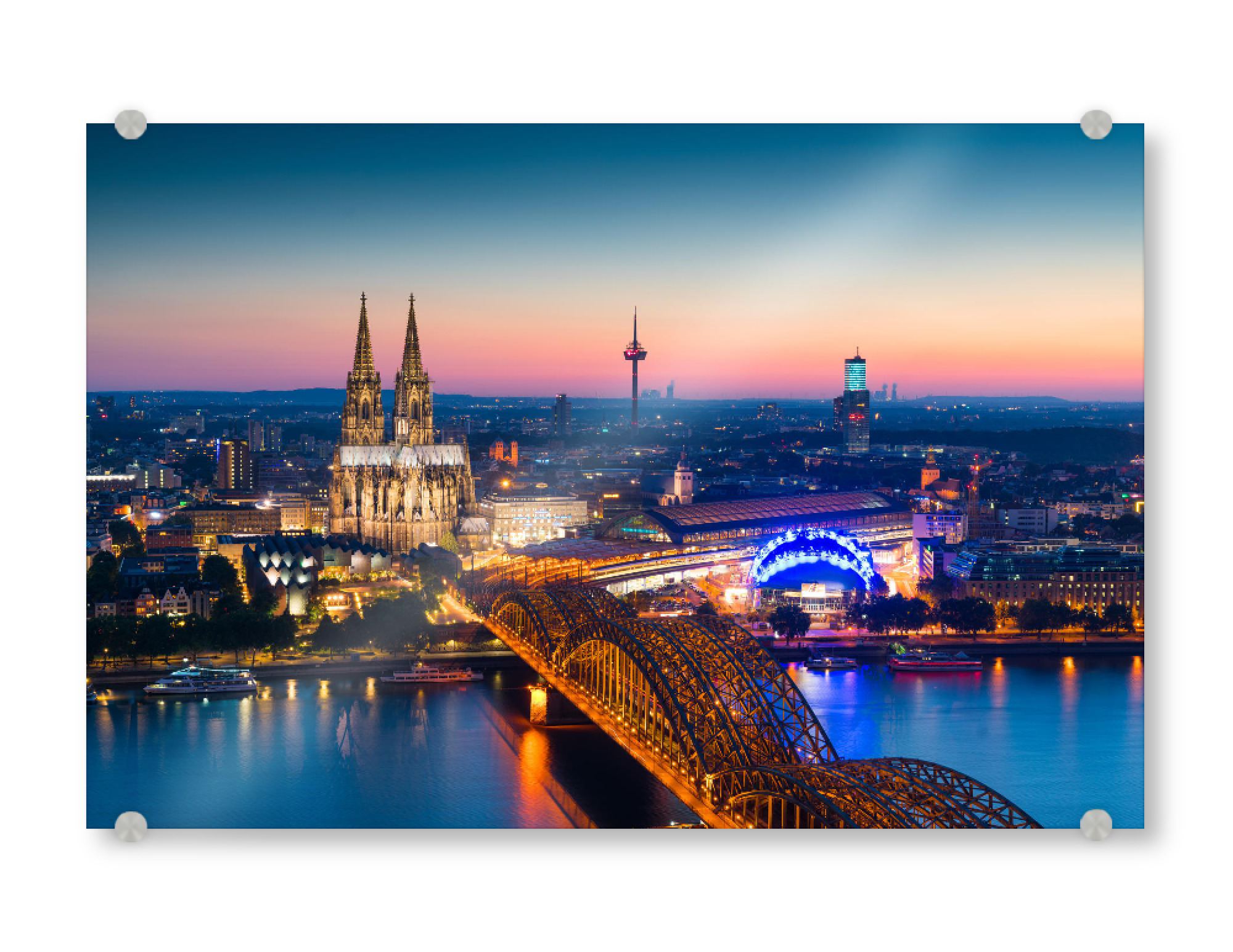 Acrylglasbild "Köln Sonnenuntergang" artboxONE - Städte / Köln - Köln,Iloveköln,Kölle,Kölsch,Blaue stunde,Skyline,Städtepanorama
