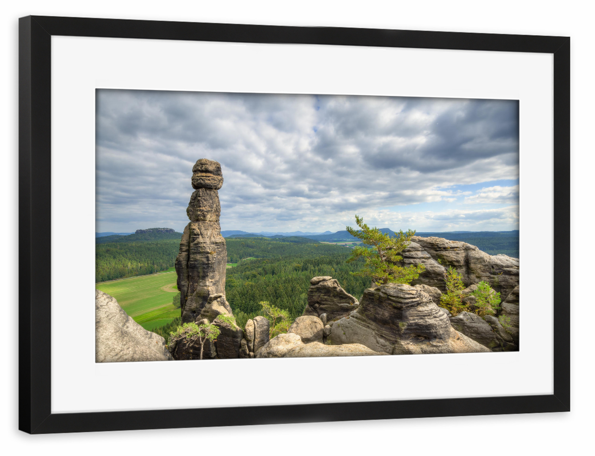 Poster mit Rahmen schwarz "Barbarine Sächsische Schweiz" artboxONE - Natur,Reise