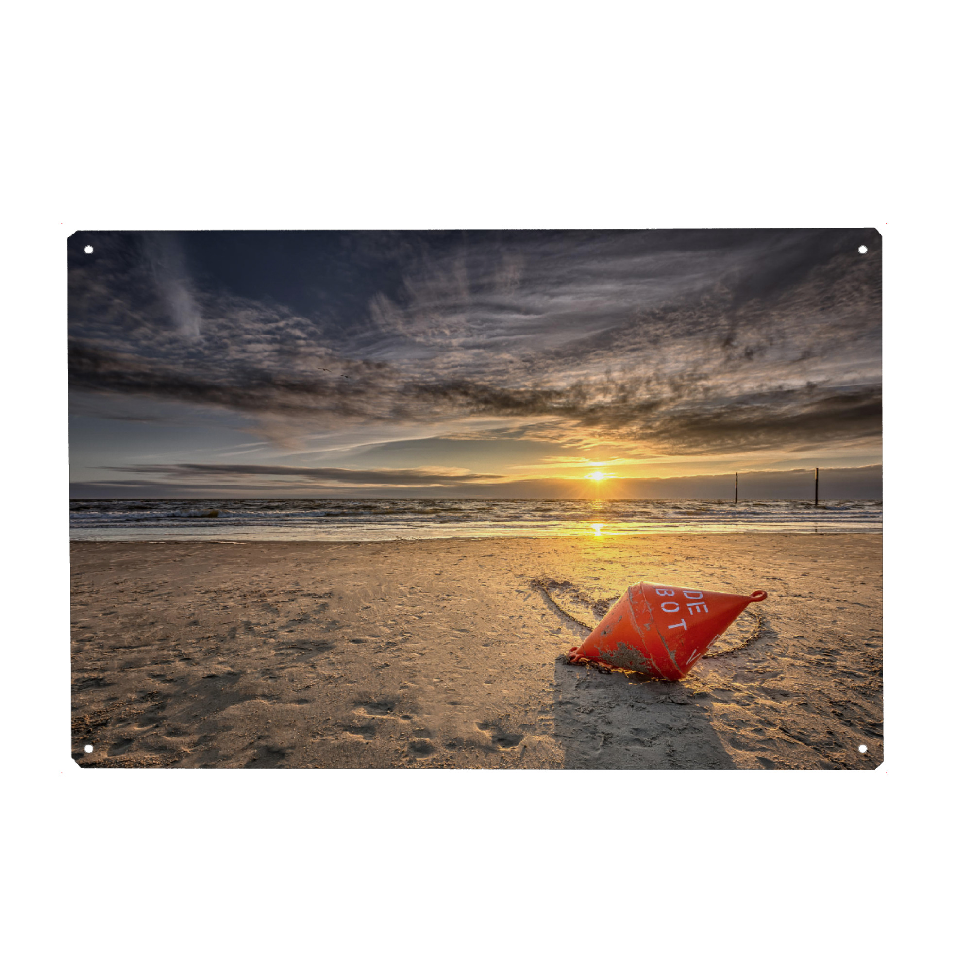 Metall Poster "Badeverbot II" artboxONE - Natur,Reise / Strand und Meer