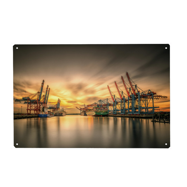 Holzbild "Waltershofer Hafen V" artboxONE - Städte / Hamburg