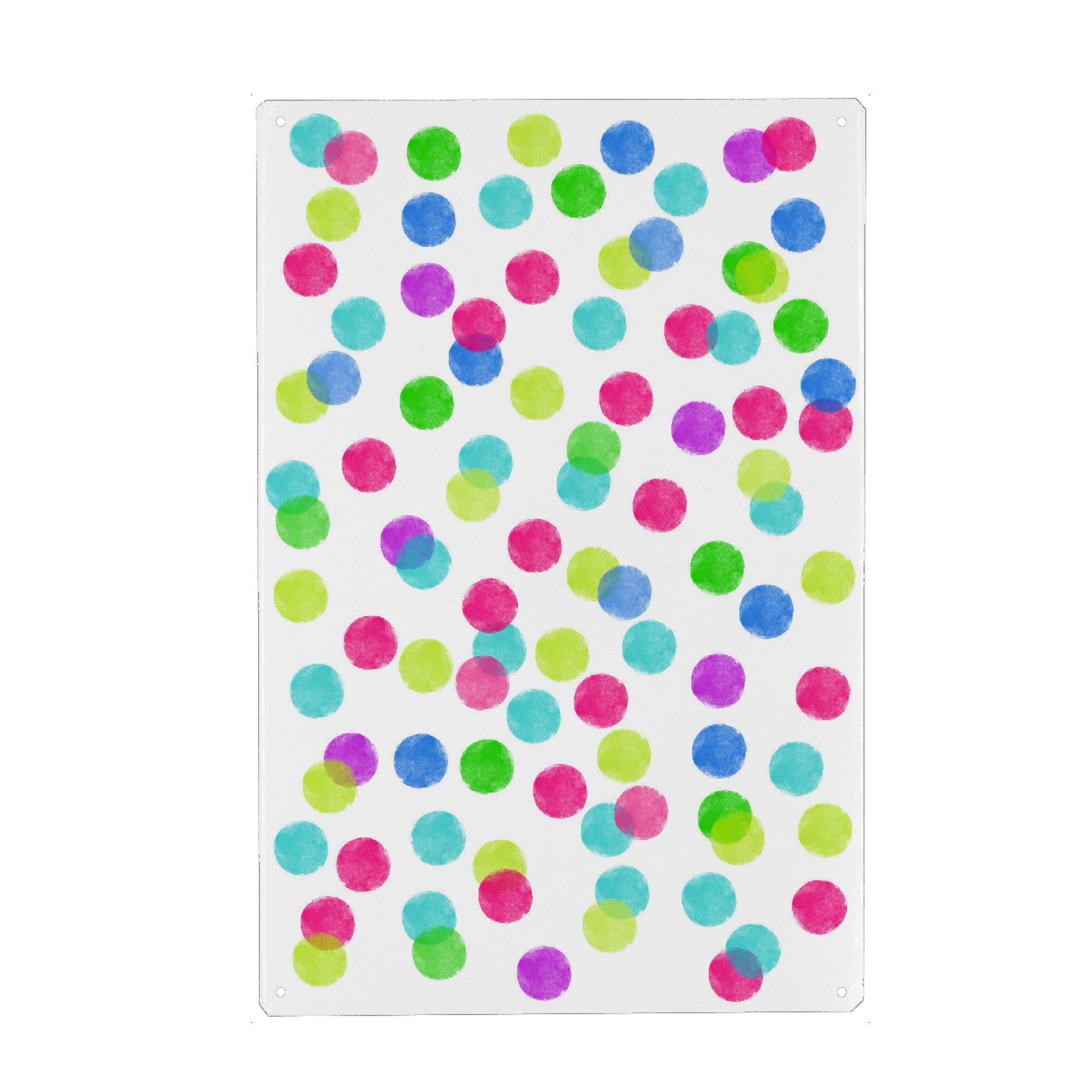 Metall Poster "Colorful dots II" artboxONE - Abstrakt - Dots,Druck,Bunt,Colorful,Punkte,Glitzer,Konfetti - Blechschild