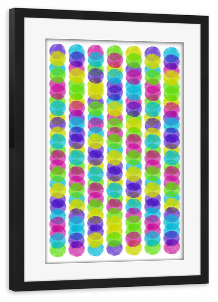 Poster mit Rahmen schwarz "Colorful dots I" artboxONE - Abstrakt - Dots,Stamp,Druck,Bunt,Punkte,Colorful,Glitzer,Konfetti