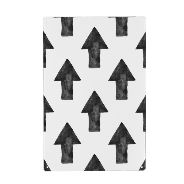 Holzbild "Arrows Pattern" artboxONE - Abstrakt,Schwarzweiß,Geometrie