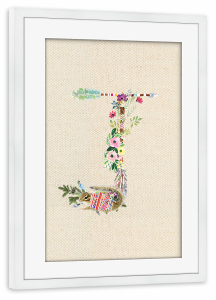 Poster mit Rahmen weiß "Buchstabe J" artboxONE - Für Kinder,Buchstaben,Buchstaben / J