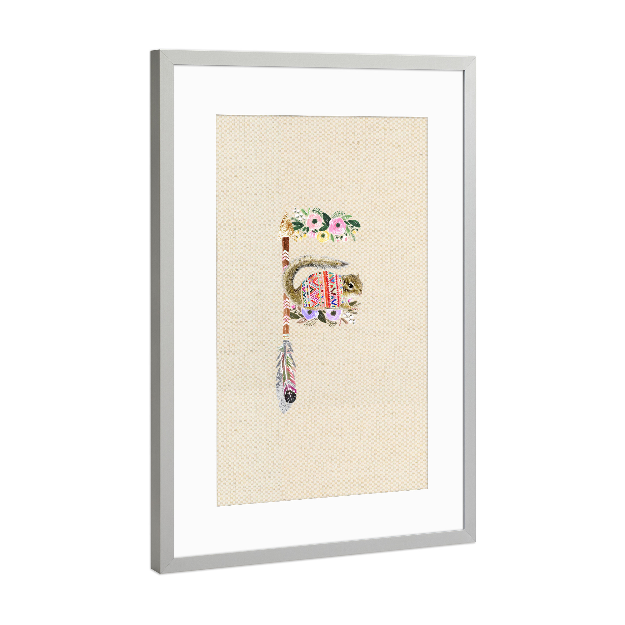 Poster mit Rahmen Silber "Buchstabe F" artboxONE - Für Kinder,Buchstaben,Buchstaben / F