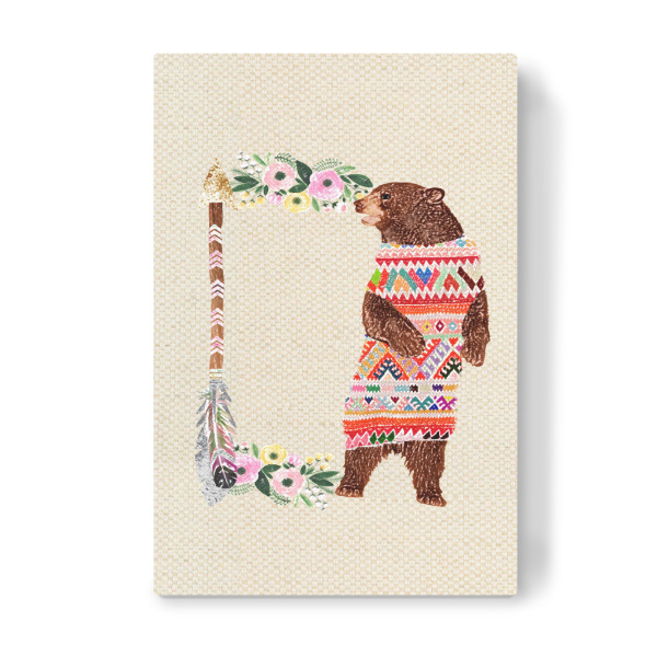 Leinwandbild "Buchstabe D" artboxONE - Floral,Für Kinder,Tiere