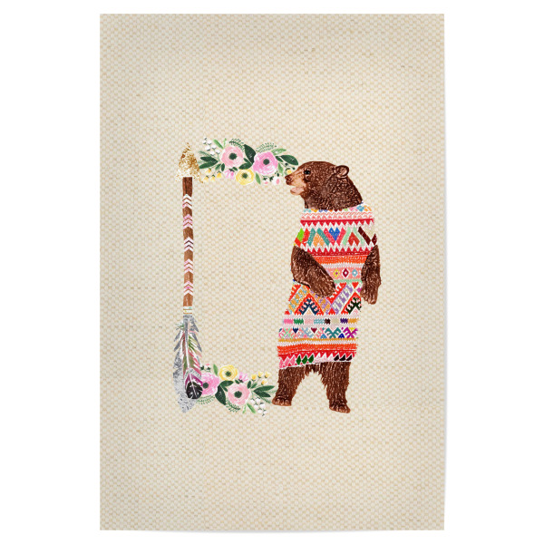 Poster 30x20 cm "Buchstabe D" artboxONE - Floral,Für Kinder,Tiere