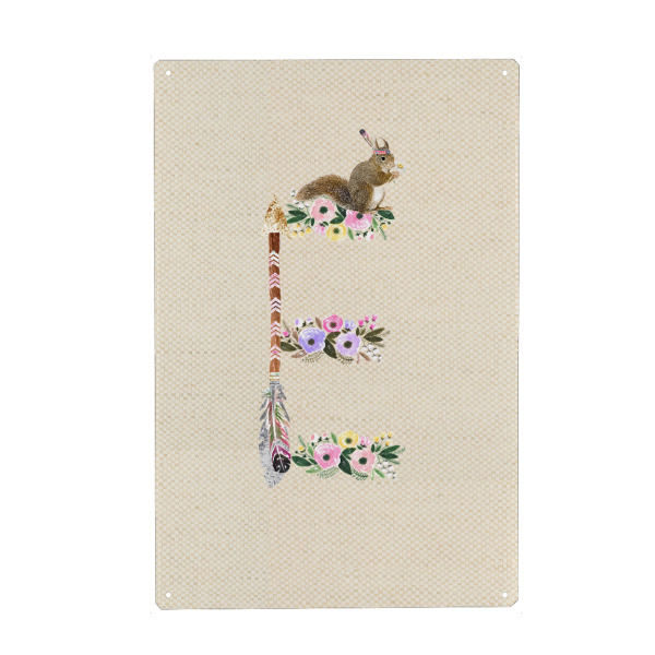 Metall Poster "Buchstabe E" artboxONE - Für Kinder,Buchstaben,Buchstaben / E