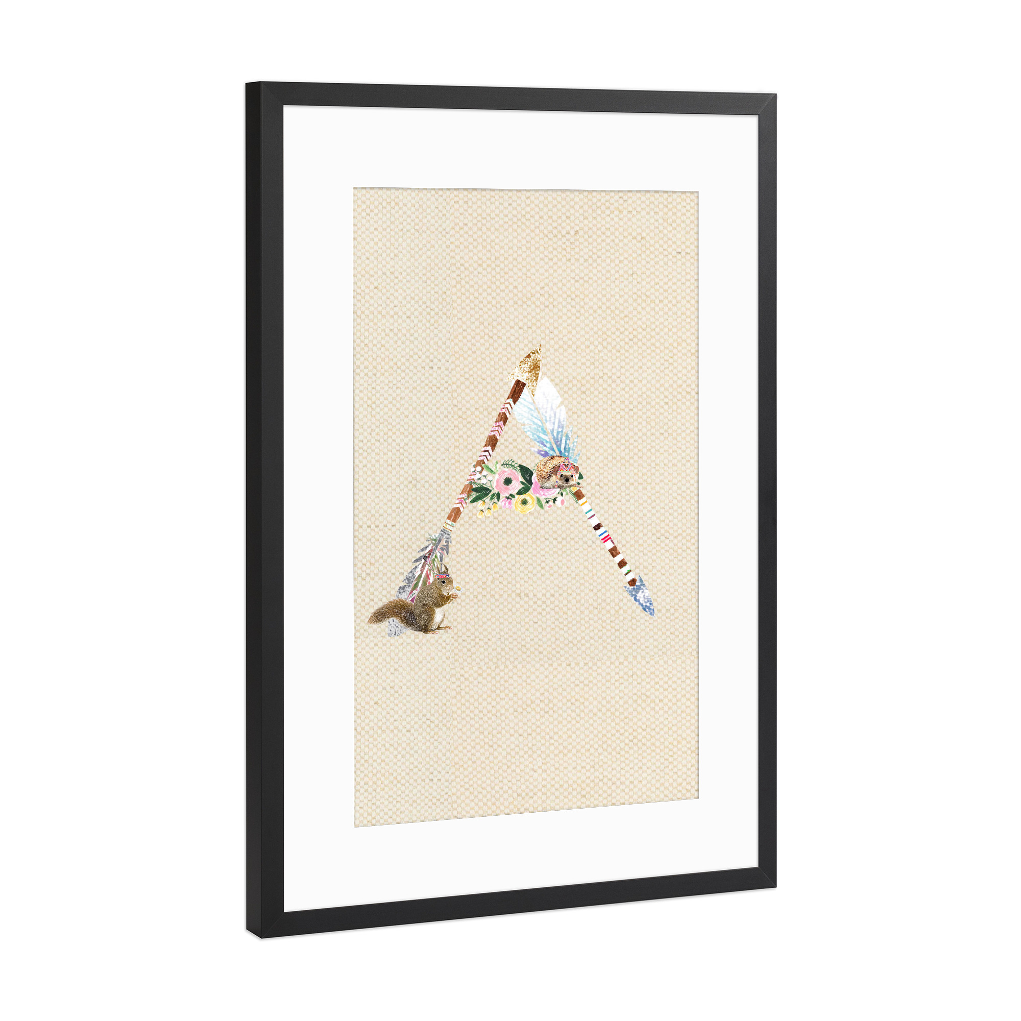Poster mit Rahmen Schwarz (Metallic) "Buchstabe A" artboxONE - Natur,Für Kinder,Buchstaben,Buchstaben / A