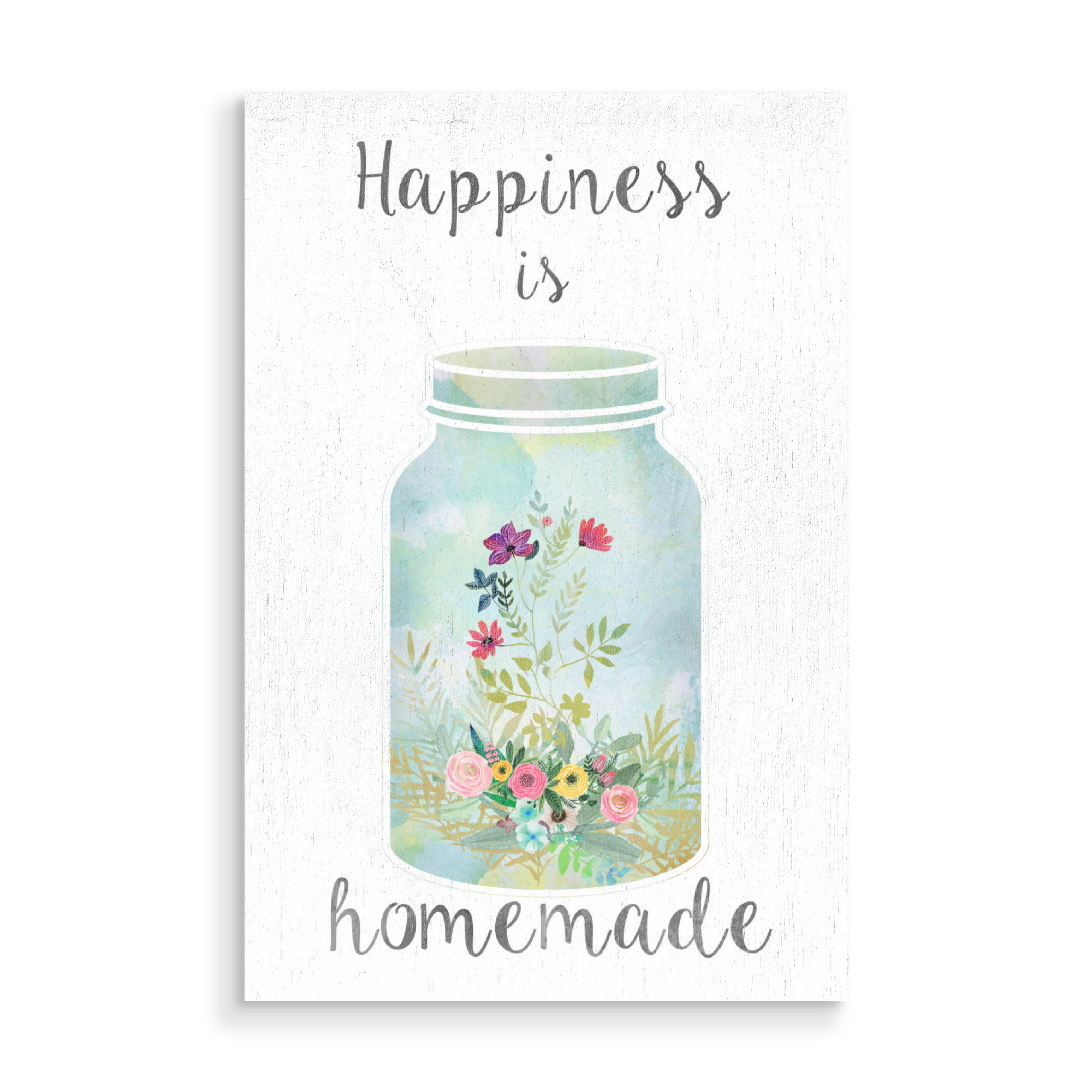 Holzbild "Happiness is homemade" artboxONE - Typografie,Natur,Essen & Trinken