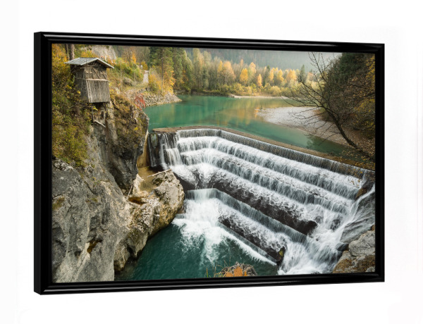 Poster mit schwarzem Rahmen "Lechfall bei Füssen" artboxONE - Natur,Reise