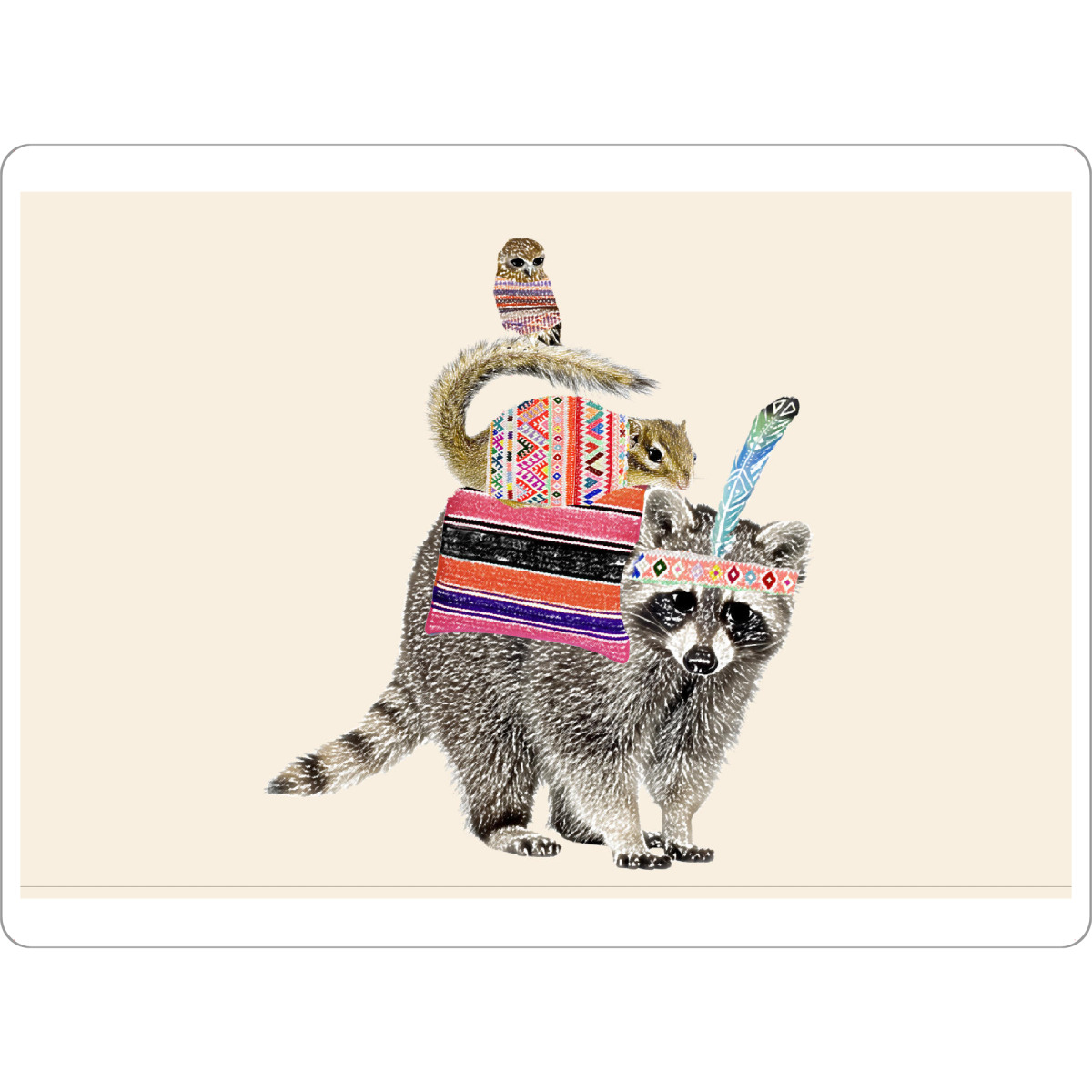 Tischset "Waschbär" artboxONE - Für Kinder,Für Kinder - Indianer,Waschbär,Eule,Eichhörnchen,Retro,Vintage,Nostalgie,Witzig - Bild Indianer