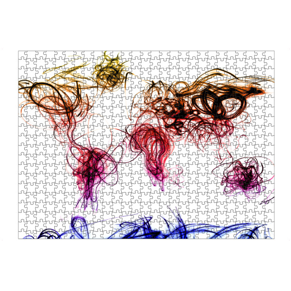 artboxONE Puzzle "World Map Light Writing" artboxONE - Reise,Reise / Afrika,Reise / Asien,Reise / Länder,Kartografie