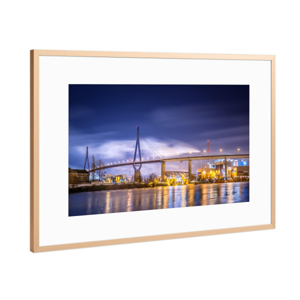 Poster mit Rahmen Kupfer "Köhlbrandbrücke II" artboxONE - Städte,Städte / Hamburg,Architektur