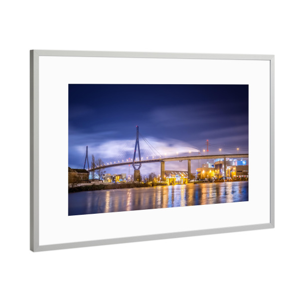 Poster mit Rahmen Silber "Köhlbrandbrücke II" artboxONE - Städte,Städte / Hamburg,Architektur