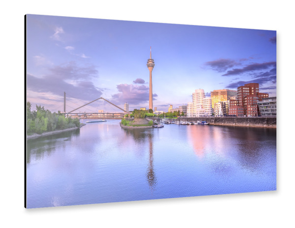 Alu-Dibond "Düsseldorfer Rheinturm II" 30x20 cm artboxONE
