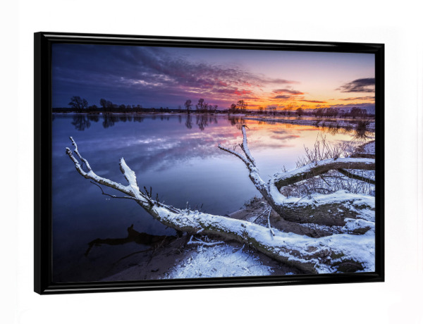 Poster mit schwarzem Rahmen "Die Elbe bei Bleckede" artboxONE - Natur