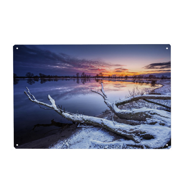 Metall Poster "Die Elbe bei Bleckede" artboxONE - Natur