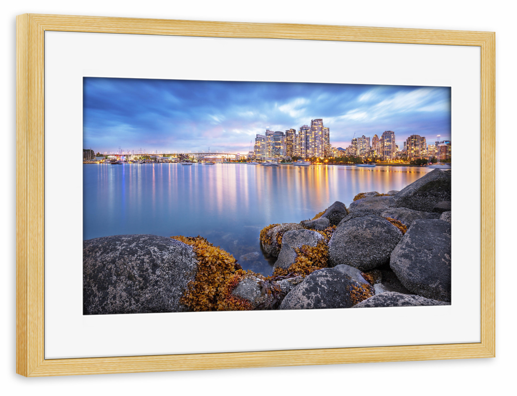 Poster mit Rahmen kiefer "Vancouver #1" artboxONE - Städte / Weitere - Vancouver,Falscher bach,Skyline
