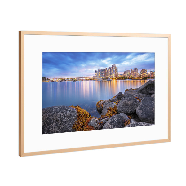 Poster mit Rahmen Kupfer "Vancouver #1" artboxONE - Städte / Weitere - Vancouver,Falscher bach,Skyline