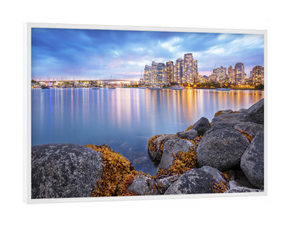 Poster mit weißem Rahmen "Vancouver #1" artboxONE - Städte / Weitere - Vancouver,Falscher bach,Skyline