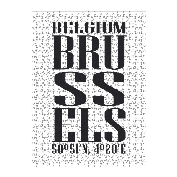 artboxONE Puzzle "Brussels" artboxONE - Städte,Typografie,Schwarzweiß - Brüssel,Zitat,Kunst,Druck,Schwarz,Belgien,Brüssel,Belgien,Typografie,Europa