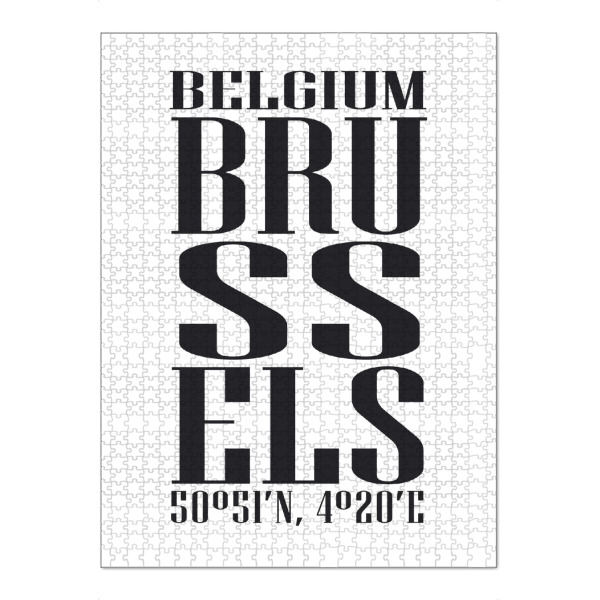 Puzzle Ravensburger "Brussels" artboxONE - Städte,Typografie,Schwarzweiß - Brüssel,Zitat,Kunst,Druck,Schwarz,Belgien,Brüssel,Belgien,Typografie,Europa