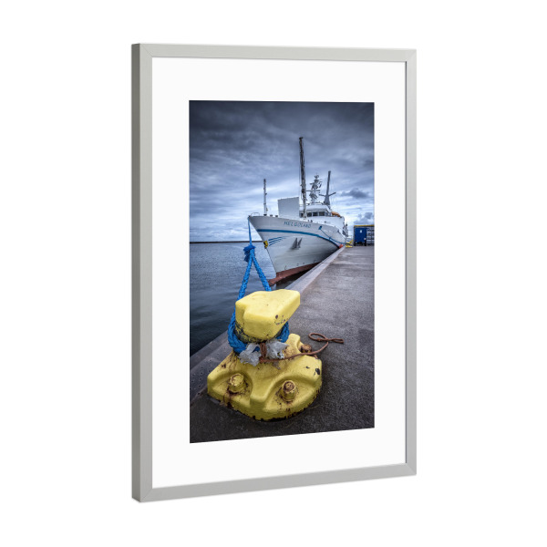 Poster mit Rahmen Silber "MS Helgoland" artboxONE - Architektur