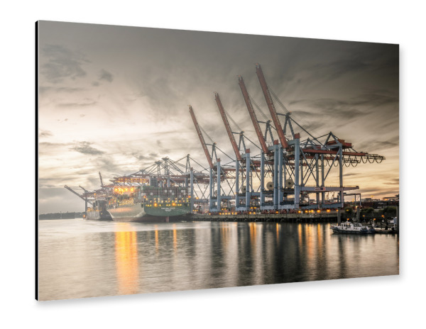 Alu-Dibond "Waltershofer Hafen VI" 30x20 cm artboxONE