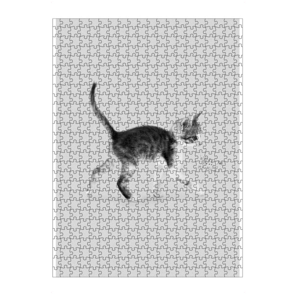 artboxONE Puzzle "Cat Milk" artboxONE - Für Kinder,Tiere,Schwarzweiß - Katze,Milch,Lustig,Typografie,Niedlich,Fuck,Ausruf,Tier,Haustier,Fotografie