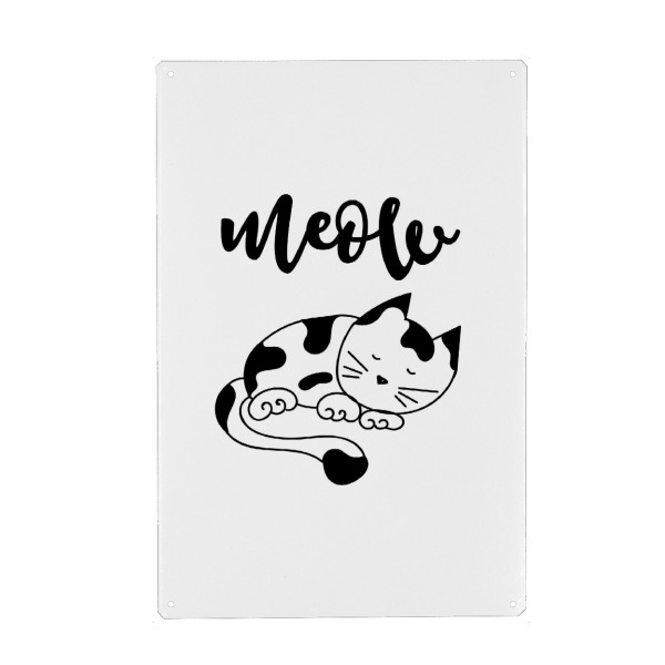 Holzbild "Cat Meow" artboxONE - Tiere,Schwarzweiß