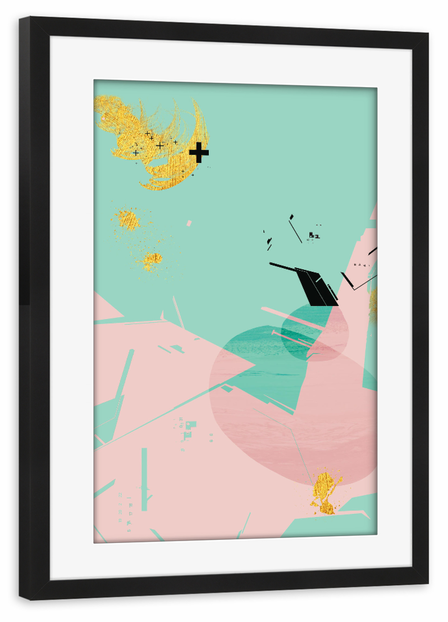 Poster mit Rahmen schwarz "Abstract Conversation" artboxONE - Abstrakt
