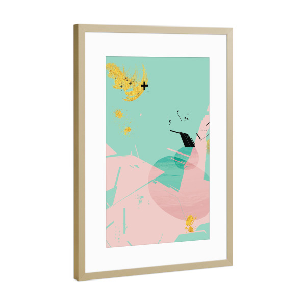 Poster mit Rahmen Gold "Abstract Conversation" artboxONE - Abstrakt