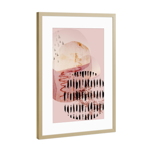 Poster mit Rahmen Gold "Abstract Scandi in Blush Pink" artboxONE - Abstrakt