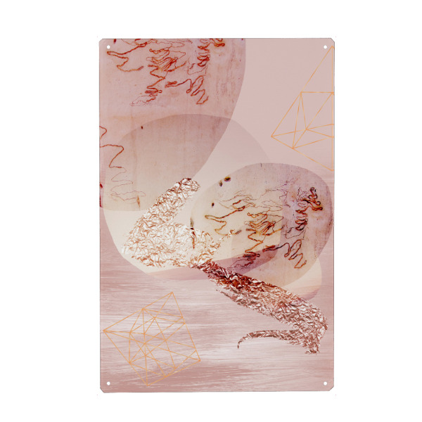 Metall Poster "Blush and Rose Gold Abstract" artboxONE - Abstrakt - Blush,Rose gold - Blechschild
